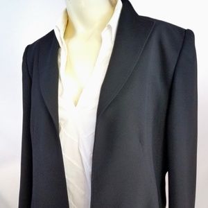 Halston Fashion Black Open Front Blazer Jacket 8
